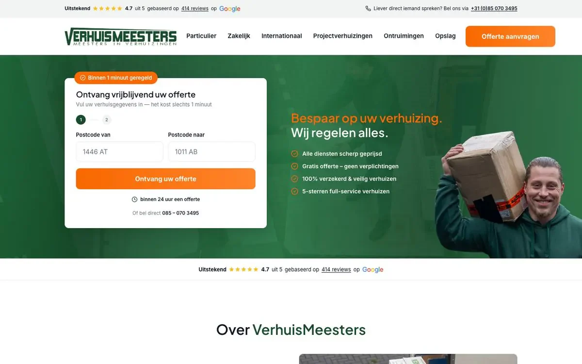 De website van Verhuismeesters