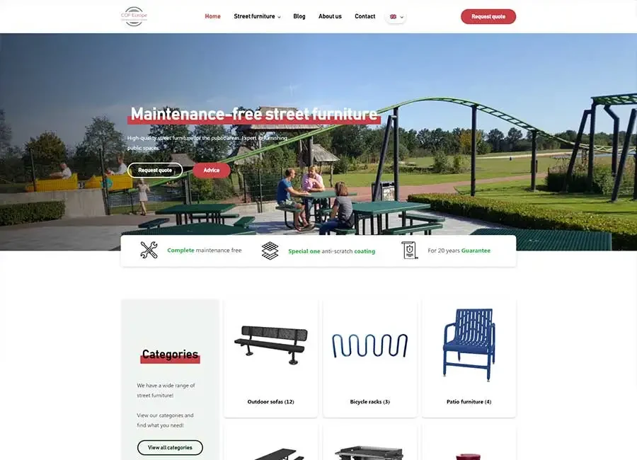 Websiteontwerp voor COF Europe