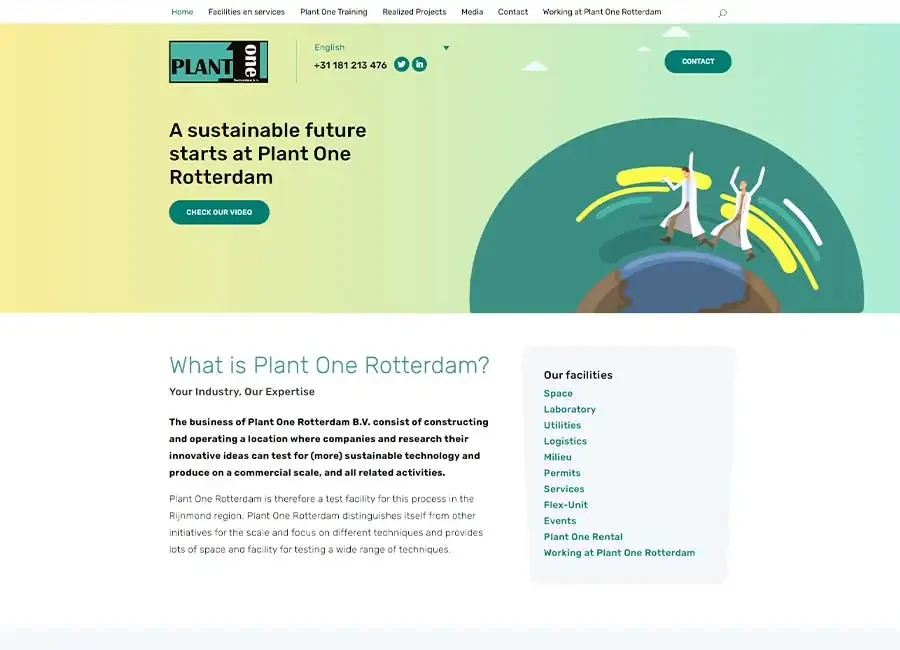 Websiteontwerp voor Plantone Rotterdam